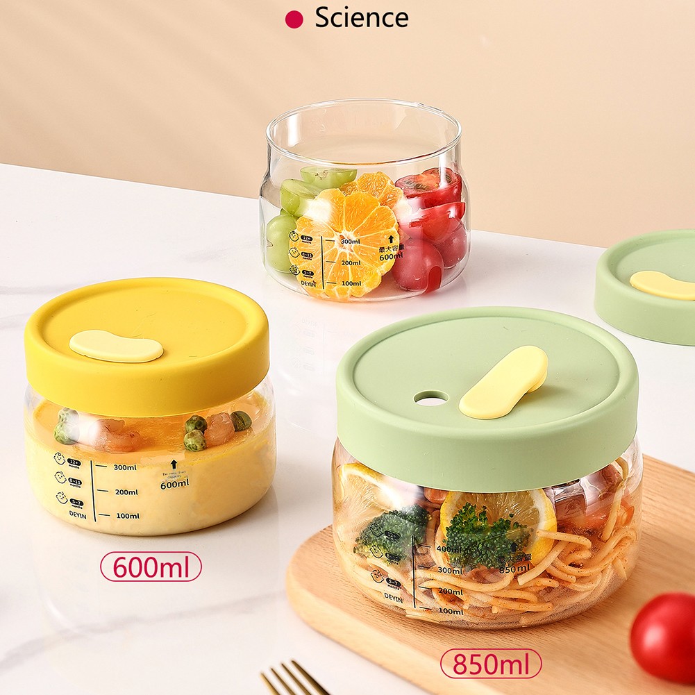 Meal Prep Plan - 600-850ml Glass Food Storage Container Airtight