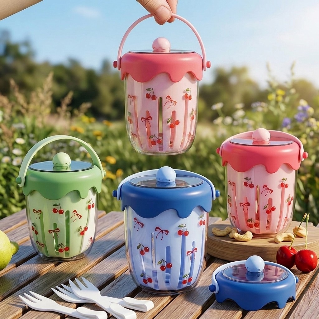 Meal Prep Yogurt Cups - Plastic Overnight Oats Containers With Lids
