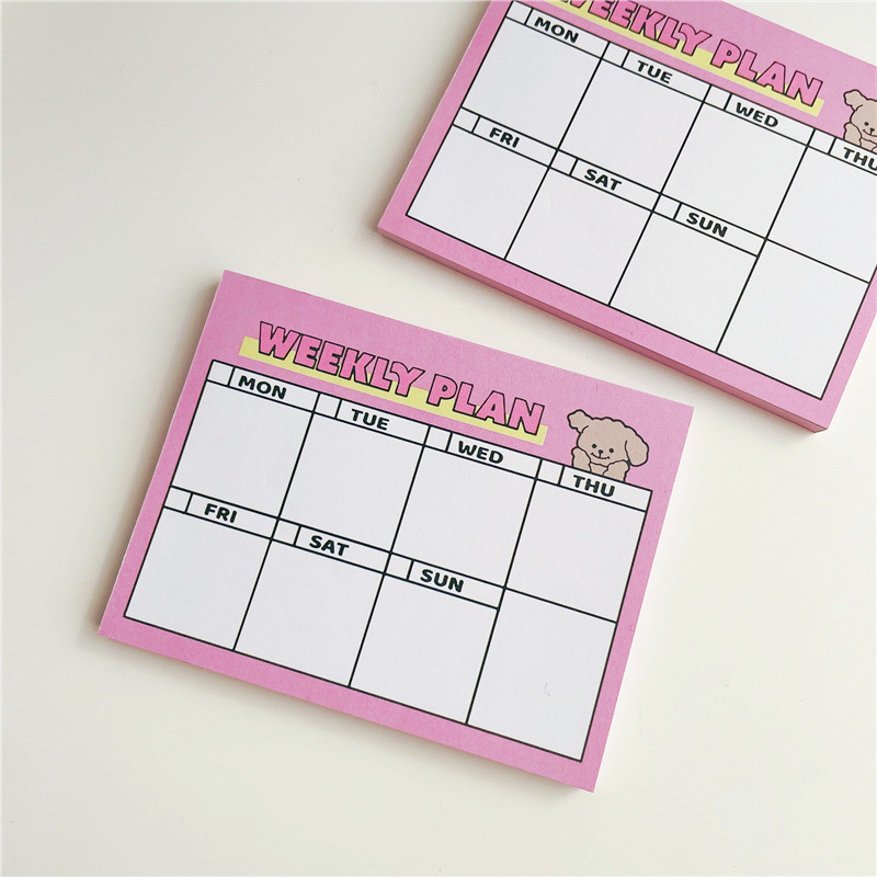 Cartoon Cute Puppy Pink Weekly - Meal Prep Planner recension och pris