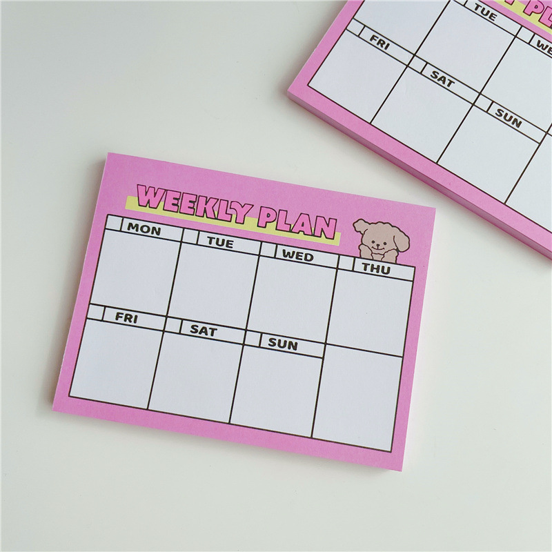 Cartoon Cute Puppy Pink Weekly - Meal Prep Planner recension och pris