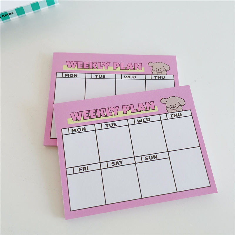 Cartoon Cute Puppy Pink Weekly - Meal Prep Planner recension och pris