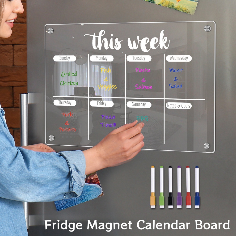 Fridge Magnet Calendar Board W - Meal Prep Planner recension och pris