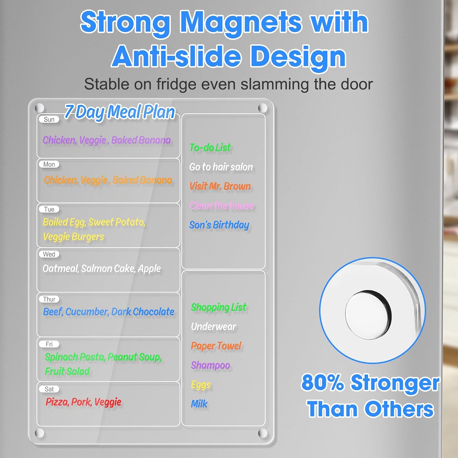 Clear Acrylic Magnetic Fridge  - Meal Prep Planner recension och pris