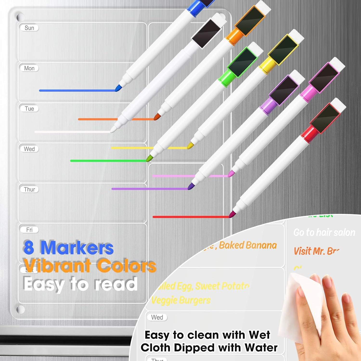 Clear Acrylic Magnetic Fridge  - Meal Prep Planner recension och pris