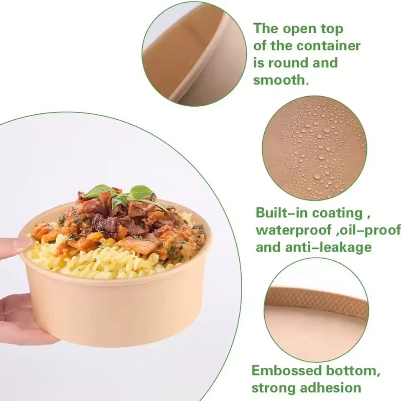 Kraft Paper Round Bowls Dispos - Meal Prep Plan recension och pris