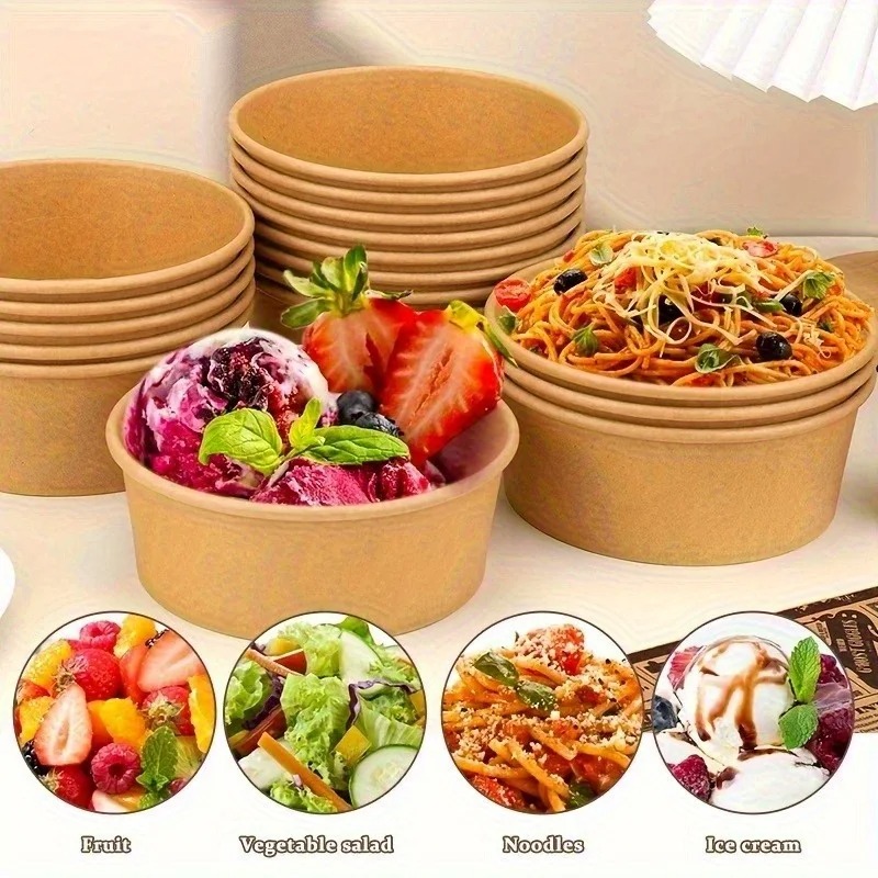 Kraft Paper Round Bowls Dispos - Meal Prep Plan recension och pris