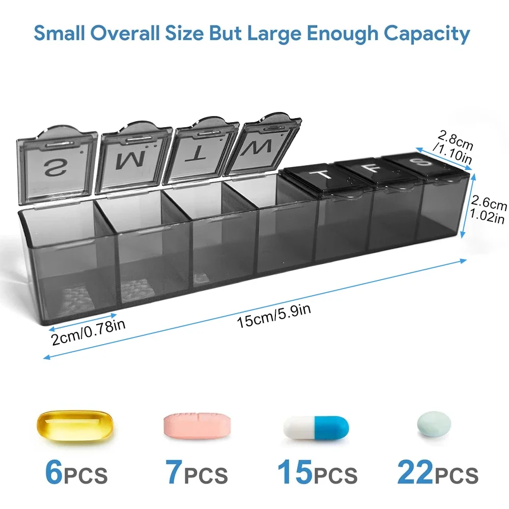 Weekly (7-Day) Pill Organizer, - Meal Prep Planner recension och pris