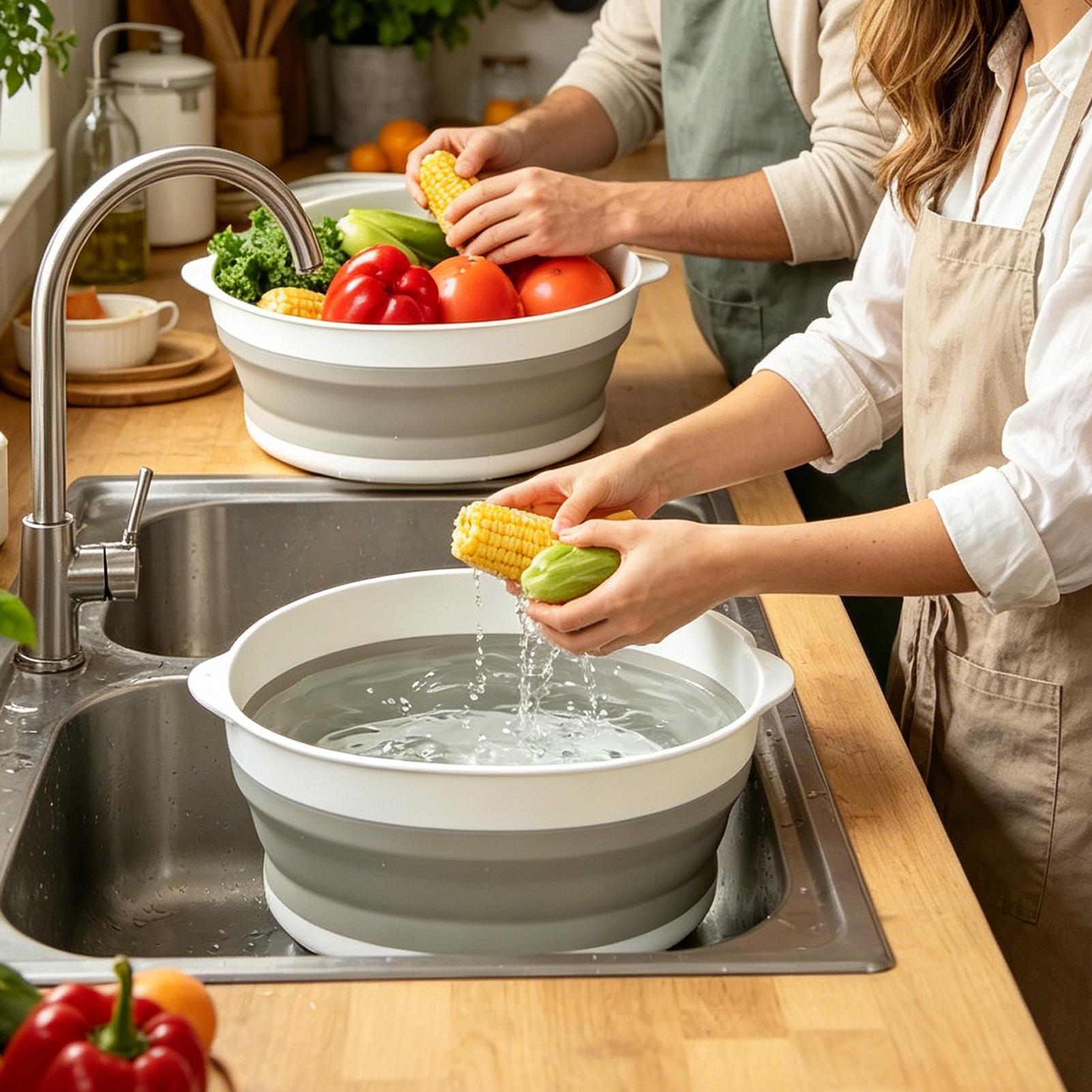 Foldable Colander Strainer Dou - Meal Prep Veggie recension och pris