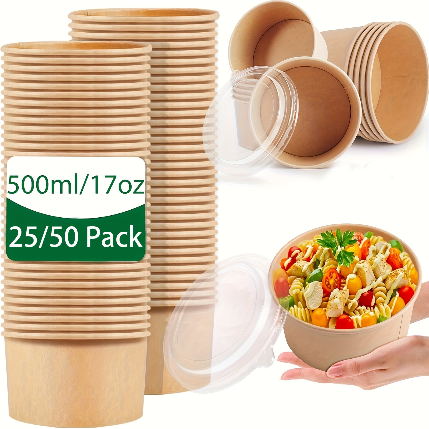 17Oz/500Ml 25/50 Pack Paper Bo - Meal Prep Plan recension och pris