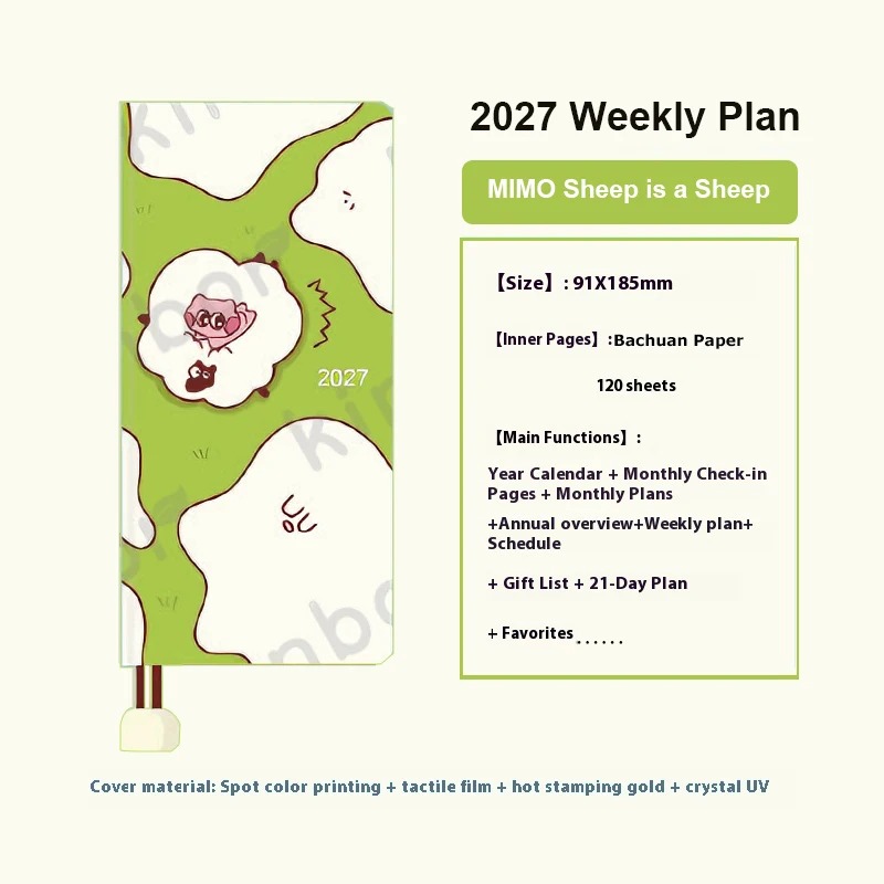 2027 Kinbor Cute Weekly Planne - Meal Prep Planner recension och pris